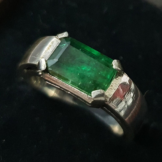 Natural High Grade Emerald Mens Ring 925 Sterling Silver Handmade Zamurad Christmas Gift Engagement