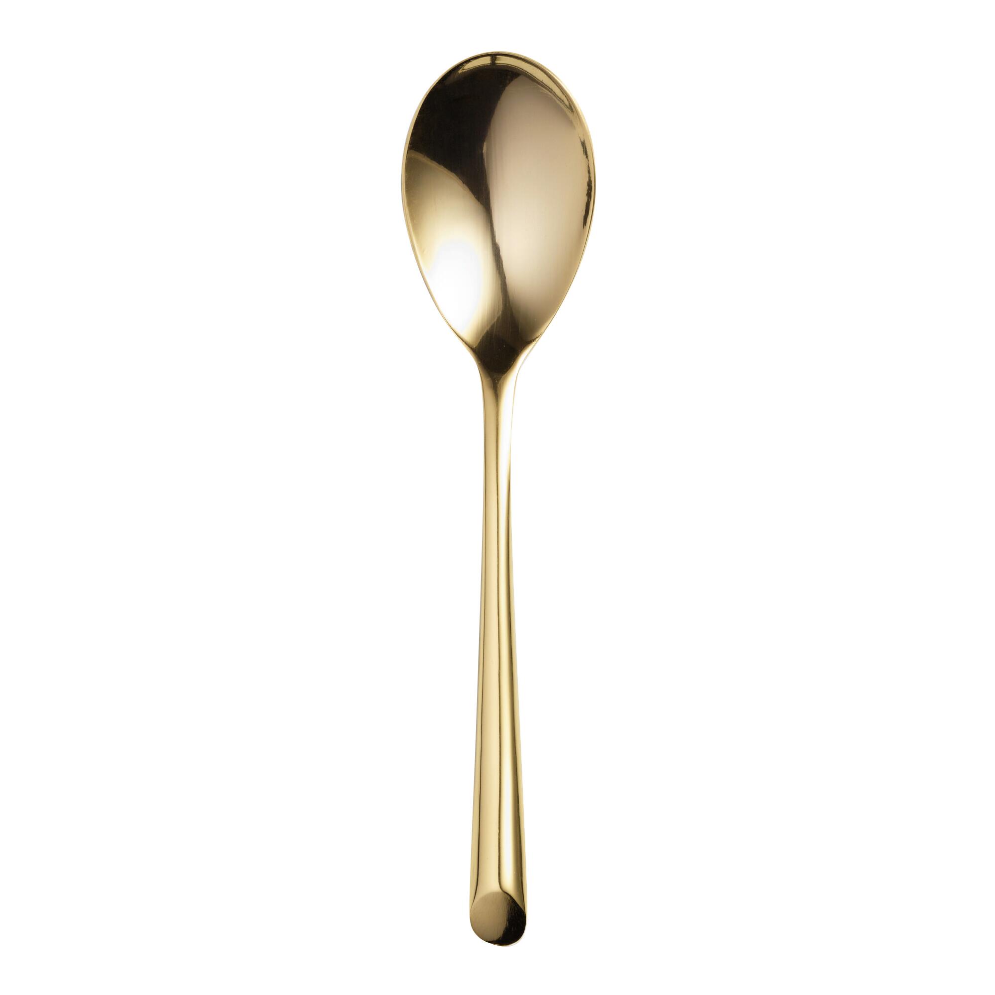 Gold Wave Soup Spoons Set of 4 - Stainless Steel by World Market