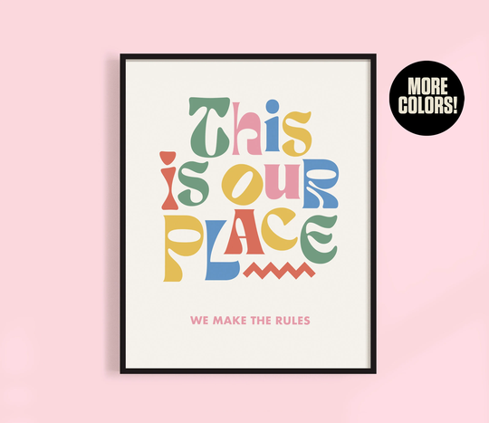 This Is Our Place Print | Colorful Wall Art Folklore Poster Swifties Gift. Lover. Retro Vintage Art. Mailed Art Print
