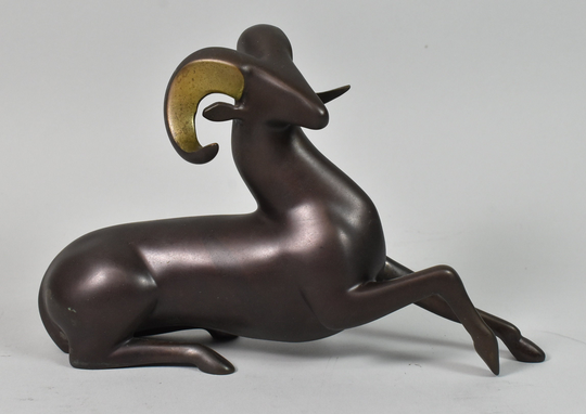 Loet Vanderveen ~ Bronze Statue Seated Ram Limited Edition 528/750