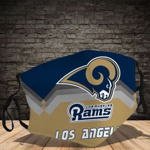 Fashion Masks, Nfl Los Angeles Rams, Cotton Masks With Earloops & Filter Pocket