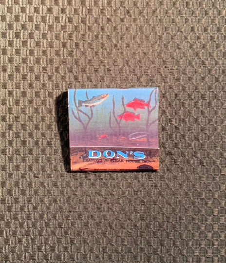 Vintage Matchbook, Dons, Seafood, Steak House, Restaurant, Louisiana, Texas, with 30 Match Sticks, Free Ship in Usa