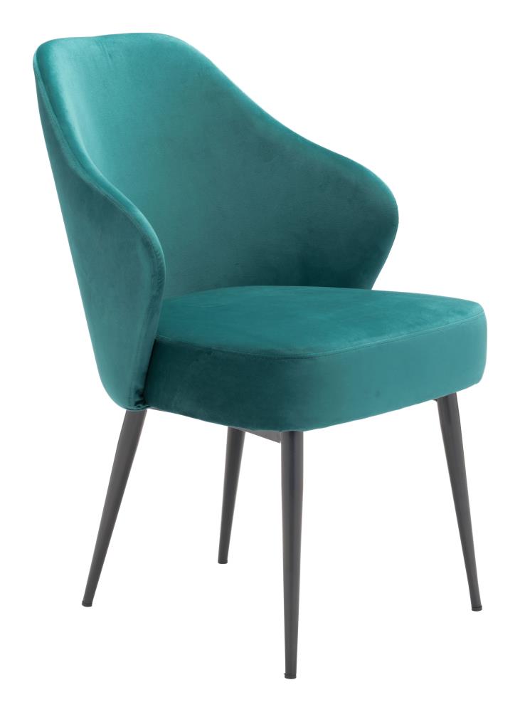 Zuo Modern Savon Contemporary/Modern Polyester/Polyester Blend Upholstered Dining Side Chair (Metal Frame) in Green | 101075