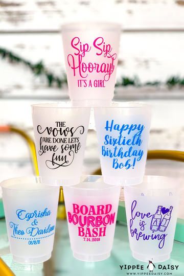 Custom Cups Personalized Party Wine Frosted Cup Birthday Wedding Favors For Guests Printed Plastic