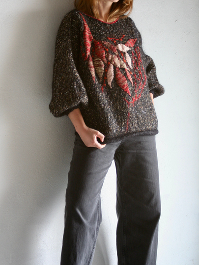 Volume Sleeve Mohair Sweater/Multicolor/Vintage