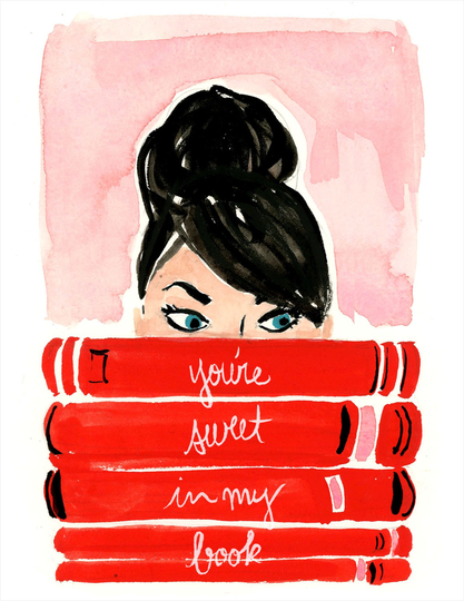 stationery Notecards You're Sweet in My Book {stationary, Personalize, Watercolor, Monogram, Custom, Fashion Drawing, Girly, Thank You}