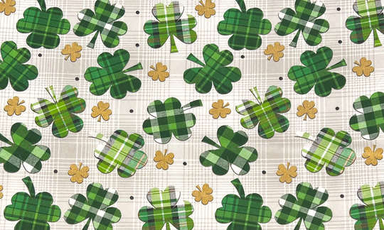 Pattern Shamrocks Dots Metallic Fabric By Half Yard, Fat Quarter, St Patrick's Day Cotton Fabric, 1/2 Yards Are Continuous