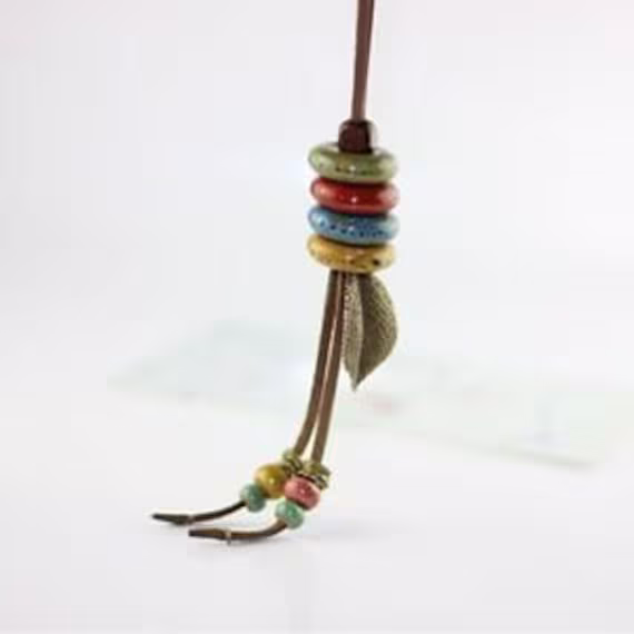 Women's Ceramic Jewelry Long Sweater Chain Necklace Bohemian