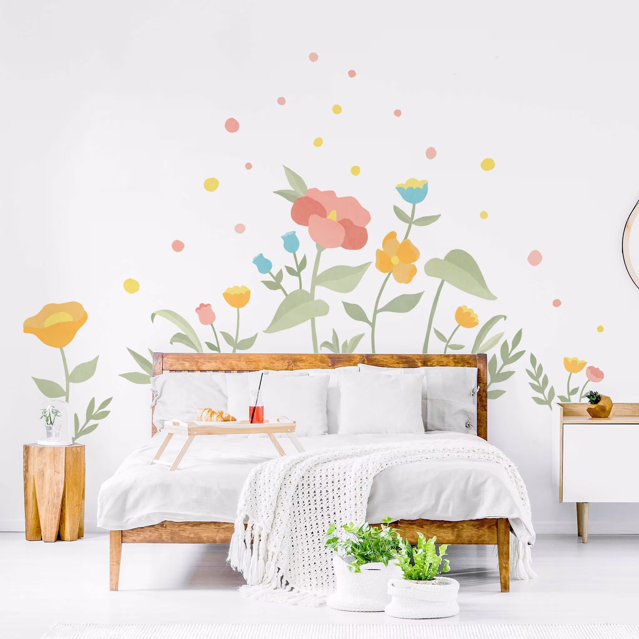 Big Flower Mural Wall Decals, Plastic-Free Wall Stickers
