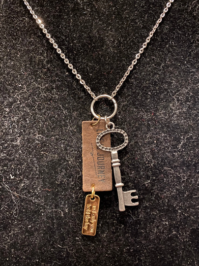 Life Is A Journey, & Only You Hold The Key, Silver Pendant, Necklace