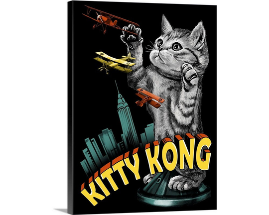 Kitty Kong Canvas Wall Art Print