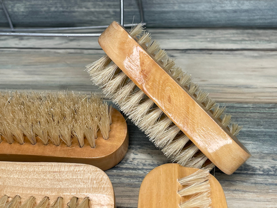 Usa Made Boar Hair Blend Utility 2 Sided Brush Wood 4" Scrub Gardener's Hand Nail Feet Foot Vegetable Fingernail Dixie Cowboy