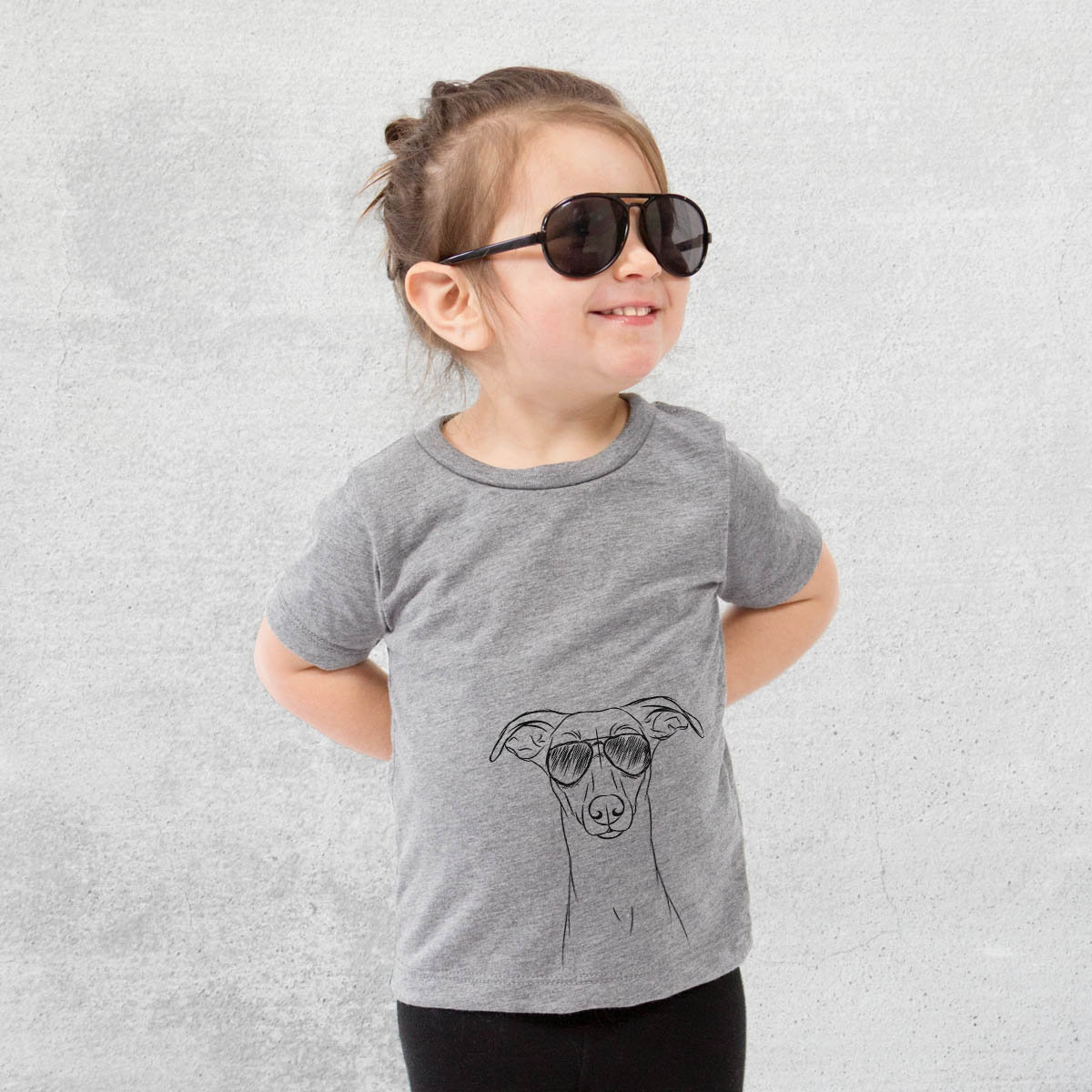Wallace The Whippet Tri-Blend Shirt - Kids Dog Tshirt Animal Glasses T