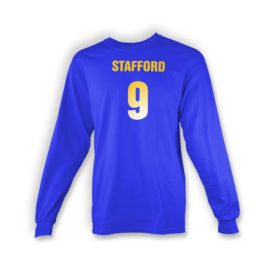 stafford Adult Long Sleeve T-Shirt | Blue | Rams Los Angeles Made To Order With Love