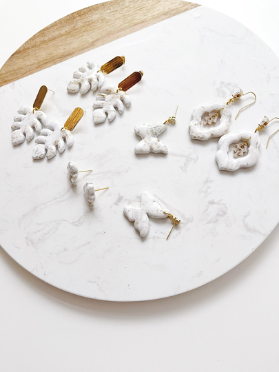 Bohemian Dangles, Monstera Leaf Earrings | Pastel Hypoallergenic Earrings|14K Gold Filled Earrings|Butterfly Earrings
