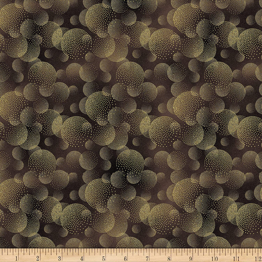 Texture Majestic Dotted Circle in Black Metallic Blender 44 Inches Wide 100% Cotton Quilting Fabric Tt-Texture-cm8816