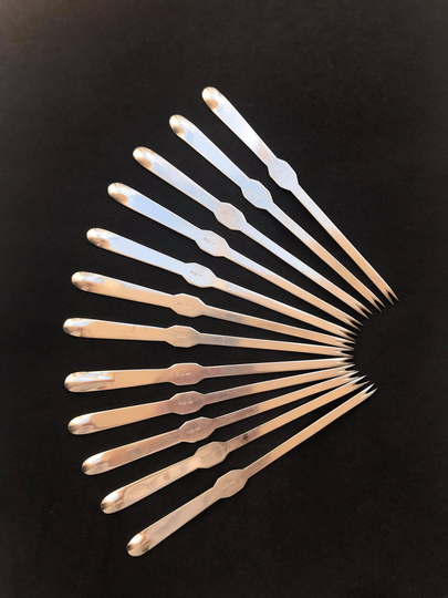 Lobster Picks Seafood Sfam France Forks Silver Plated Art Deco Vintage Pick Set Cutlery Crab 12 Pieces