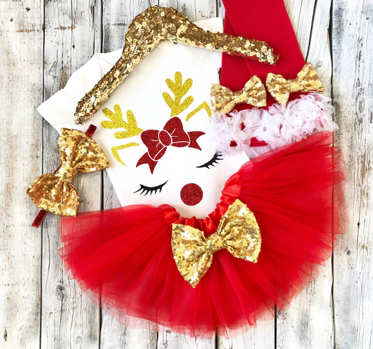 Baby Girl Deer Christmas Outfit, Unicorn Newborn Christmas, My 1st First Baby