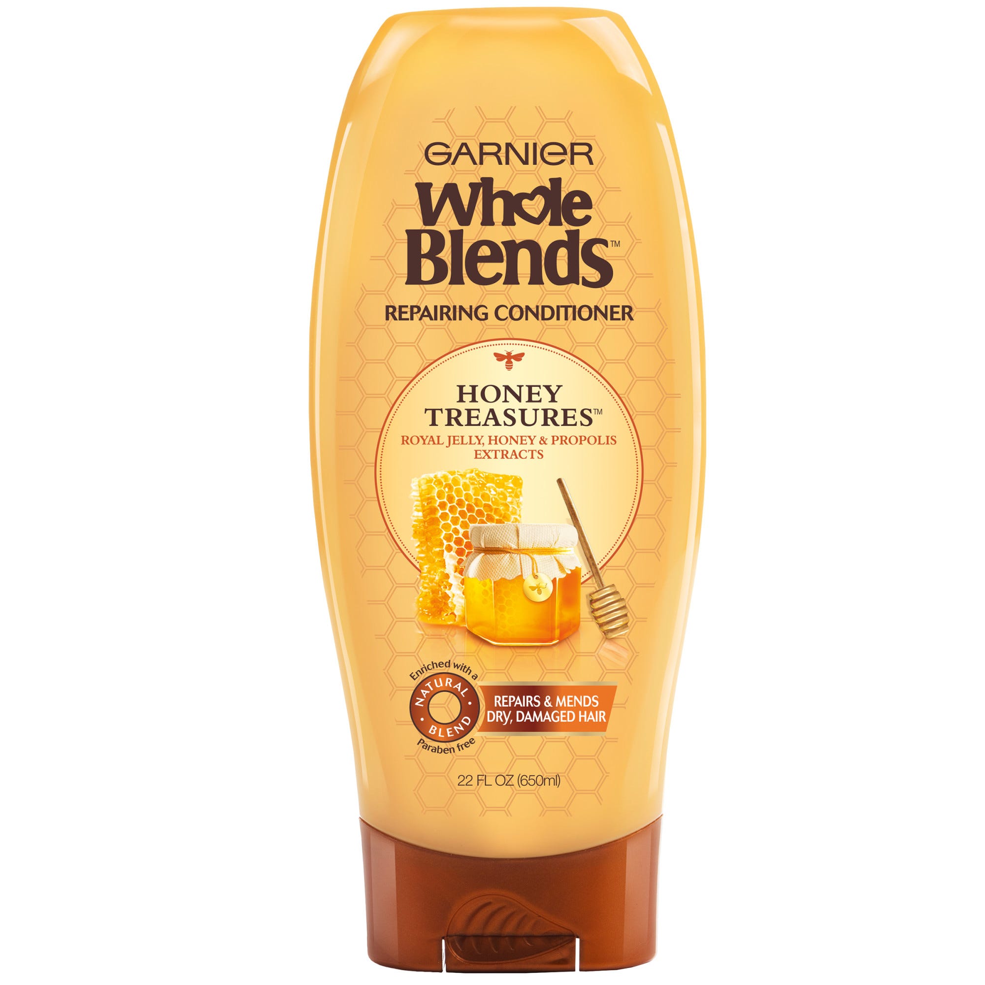 Garnier Whole Blends Repairing Conditioner Honey Treasures, For Damaged Hair - 22 fl oz