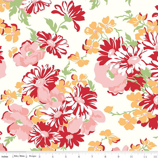 Table Cloth Wide Back | 108" Fabric From Cook Book Home Decor By Lori Holt For Riley Blake Designs - Wb11776 Daisy 1/2 Yard
