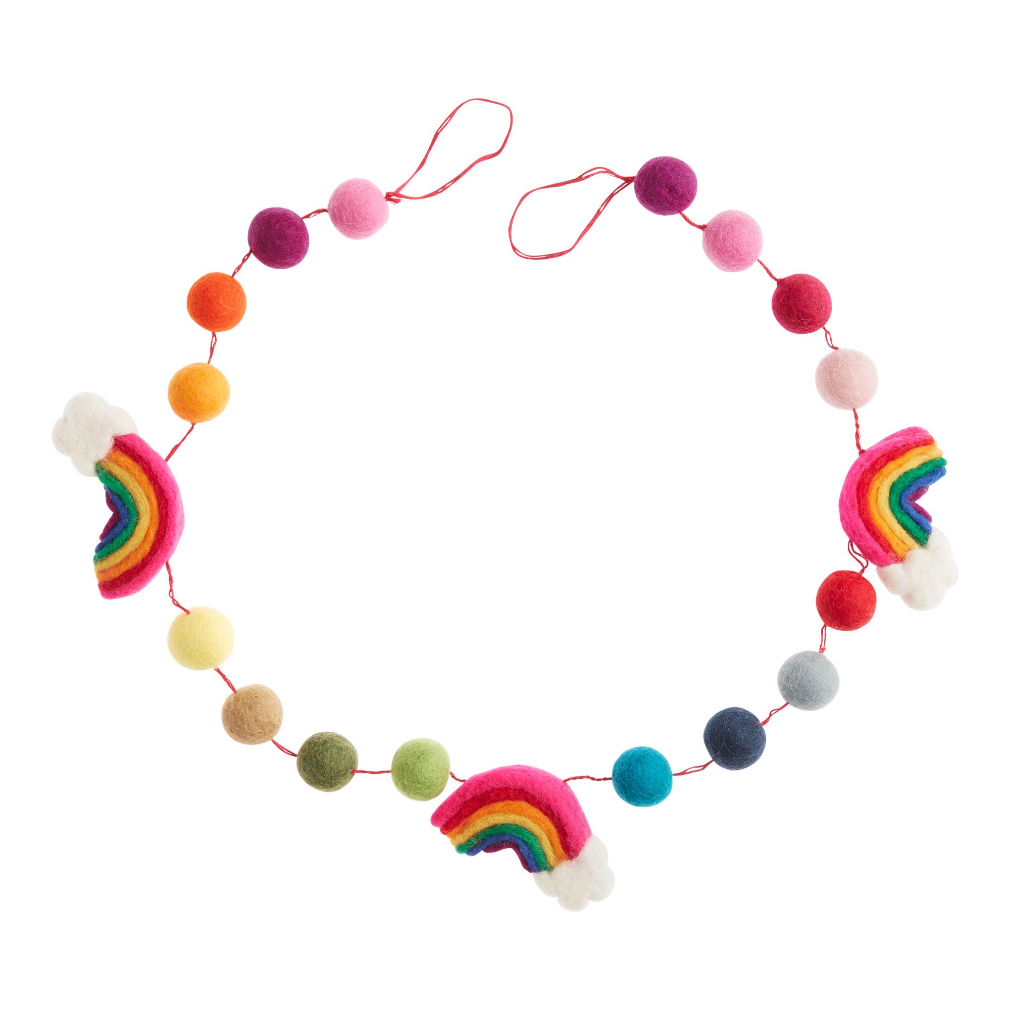 Felt Rainbow and Pom Pom Garland: Multi by World Market