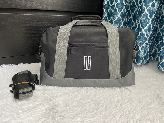 Personalized Small Duffle Bag/Two Toned Gym/Travel Bag