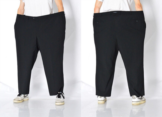 Vintage 90S Black Minimalist Wool Blend Pants Mens Formal Slacks Waist Size 52 in 134 cm 4xl