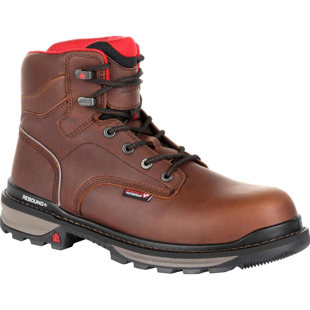 Rocky Size: 8 Wide Mens Dark Brown Waterproof Work Boots Rubber | RKK0259 W 080