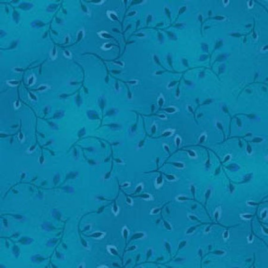 Vines By Color Principle Studio Blender Fabric For Henry Glass - 1/2 Yard Cerulean Blue