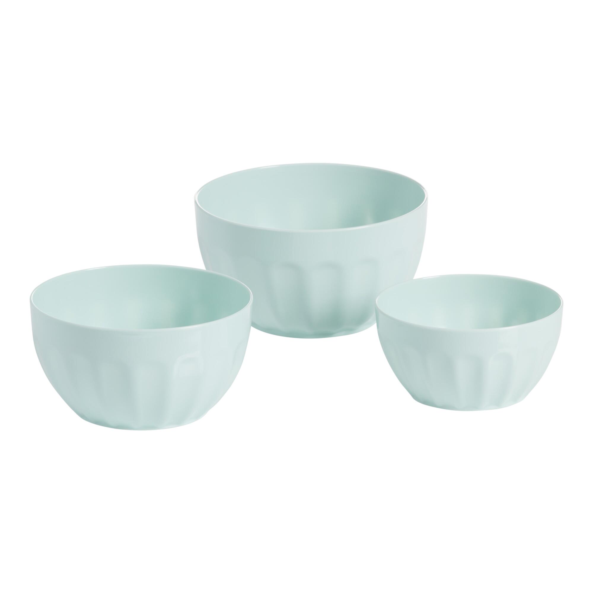 Light Blue Melamine Nesting Mixing Bowls 3 Pack by World Market