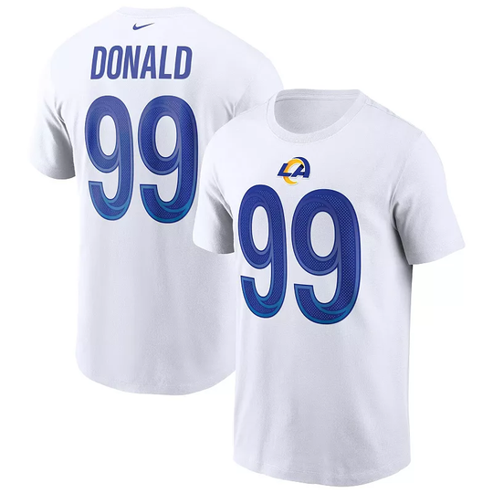 Men's Nike Aaron Donald White Los Angeles Rams Name & Number T-Shirt, Size: XL