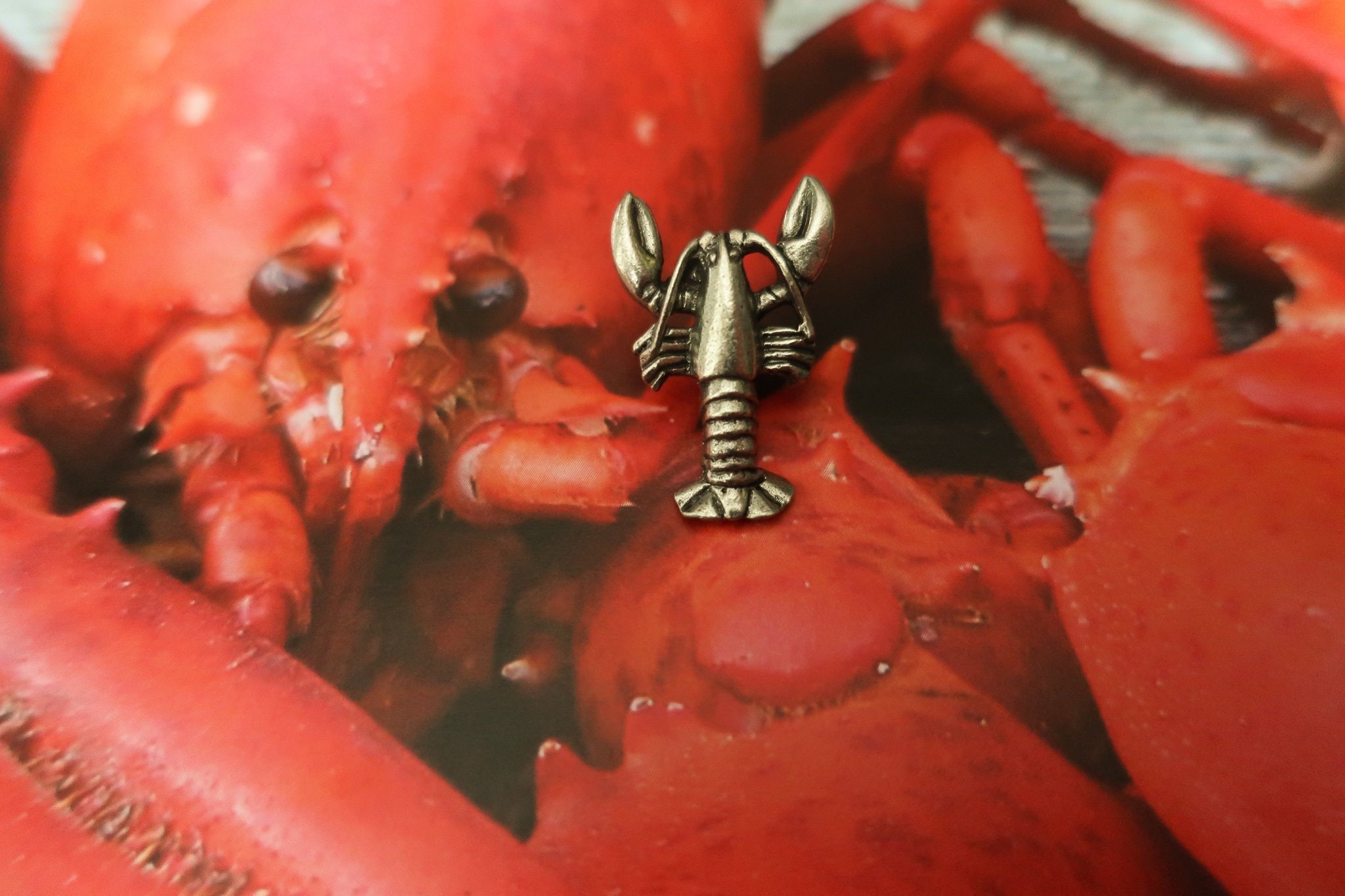 Lobster Lapel Pin - Cc112 - Marine Crustaceans, Marine, Beach, Ocean, Seafood, Maine, New England, Pins & Gifts