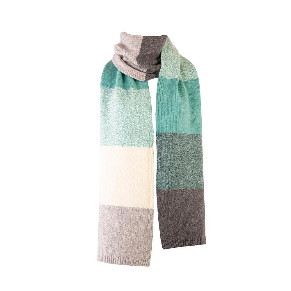 Mint & Grey Cashmere Blend Colour Block Oversized Scarf