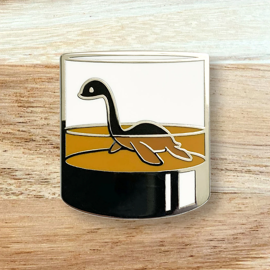 Scotch Ness Critter Pin // Loch Monster, Scotland, Whisky, Single Malt, Gift, Rocks Glass, Old Fashioned Gift