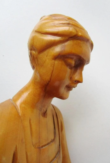 Omar Bakri Carved Sitting Woman Sculpture
