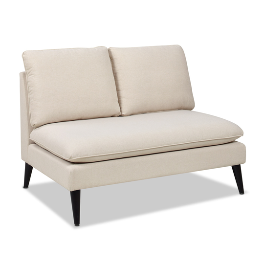 Jennifer Taylor Home Vera Midcentury Sky Neutral Beige Yarn Dyed Polyester/Blend Settee in Off-White | 61130-970