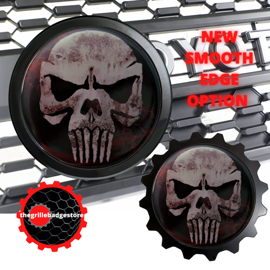 Aluminum Custom Cnc Grille Badge Skull 2019 V2 Fits Many Vehicles Like Toyota Fj Cruiser, 4Runner 5Th Gen, Tacoma, Tundra, Lexus Gx