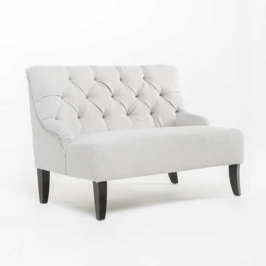 Best Selling Home Decor Nicole Midcentury Light Gray and Dark Brown Polyester/Blend Settee | 299950