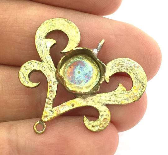 Raw Brass Mountings, Bezel Settings, Cabochon Base Blank G3336