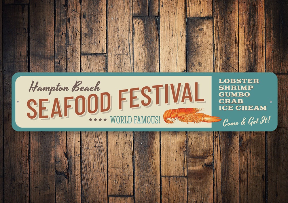 Seafood Festival Sign, Signs, Food Festival, Aluminum Beach Ocean Decor, Beach, Sea Sign - Quality