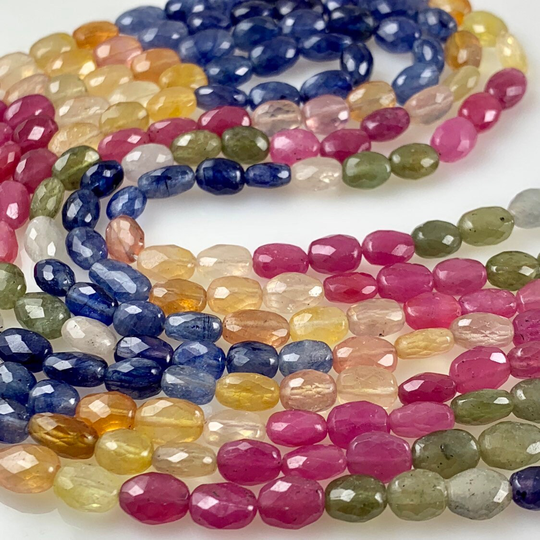 1/2 Strand Semi Precious Multi Sapphire Nuggets