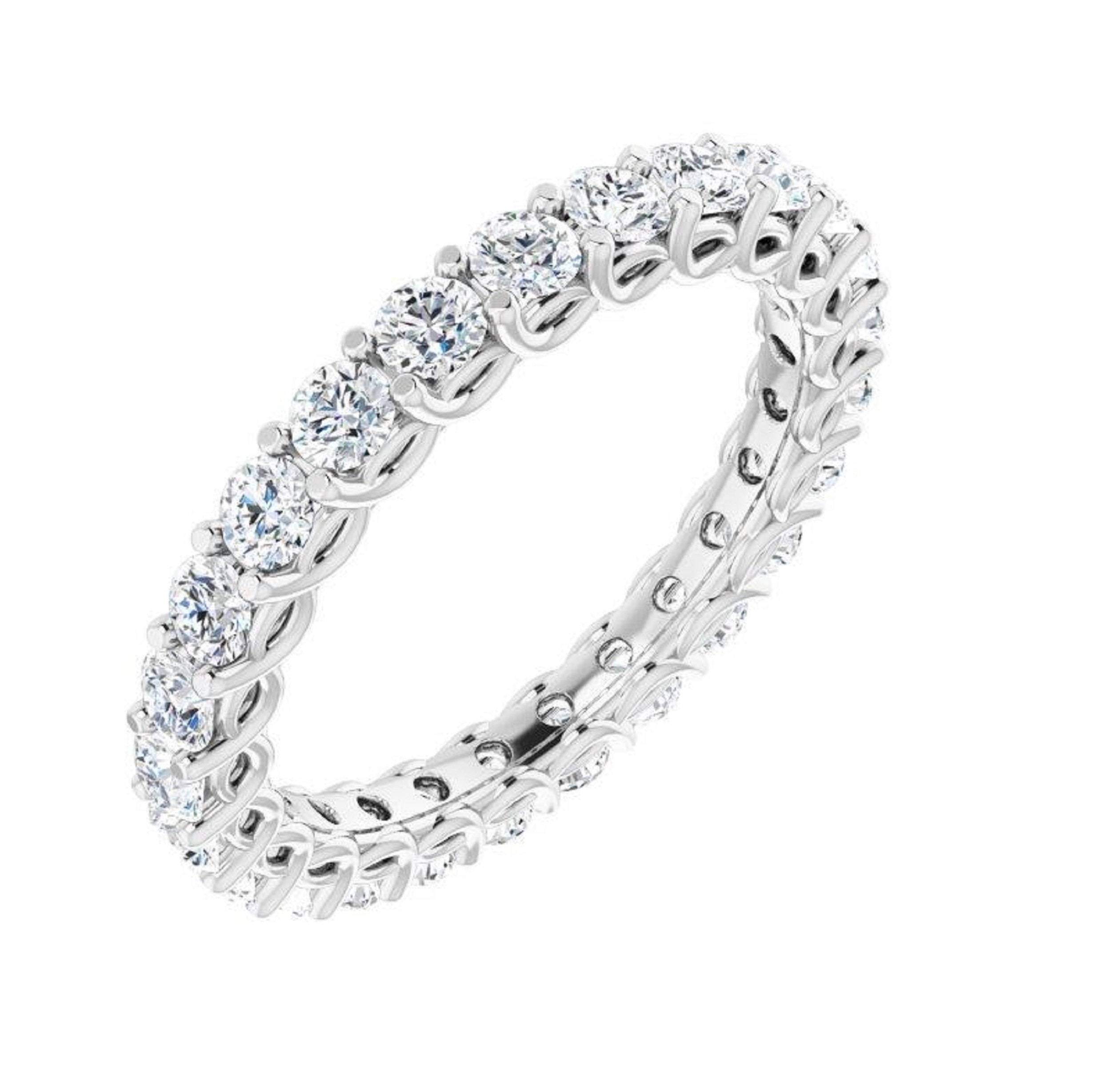 2.5 Mm Full Trellis Eternity Band - 14K/18K Solid White, Yellow , Rose Gold & Platinum | Natural Diamond Ring Special Design
