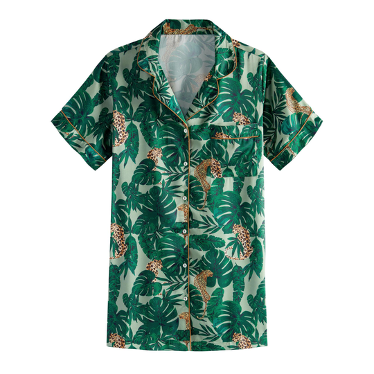 Green Leaf and Leopard Savannah Nightshirt by World Market