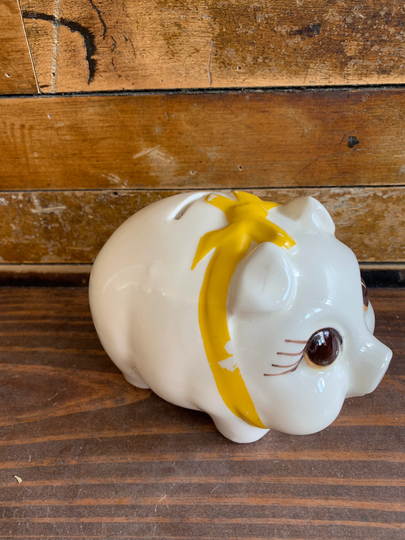 Ceramic Piggy Bank | Vintage White For Boys