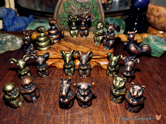 Miniature Assorted Brass & Copper Zodiac Animal Incense Holder Display Decor - "Smoke Companion"