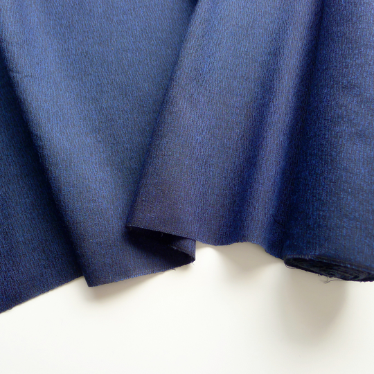 Blue Wool Blend Kimono Fabric, Unused Bolt By The Yard