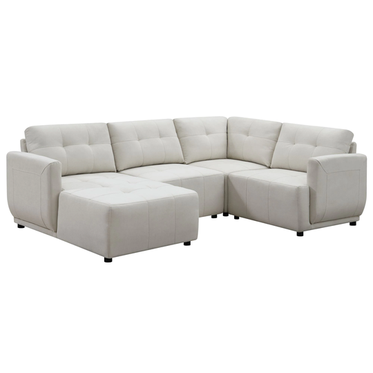 Picket House Furnishings Gianni Modern Natural Polyester/Blend Sectional in White | UAI525RCSE4PC