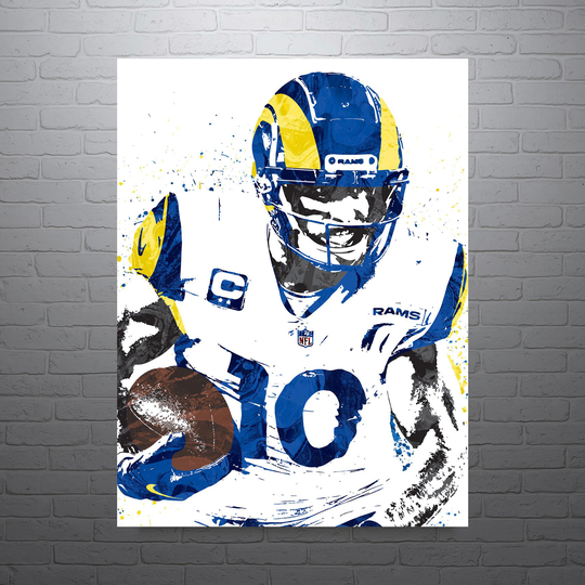 Cooper Kupp Los Angeles Rams Football Poster, Man Cave, Sports Art Print, Wall Decor, Custom