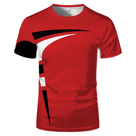 Men's Fashion T-shirt 3D Printing Cotton Blended Turtleneck Round Neck Short Sleeve Comfortable Fit Casual Sports T-shirt 2021 - no-4, xxxl