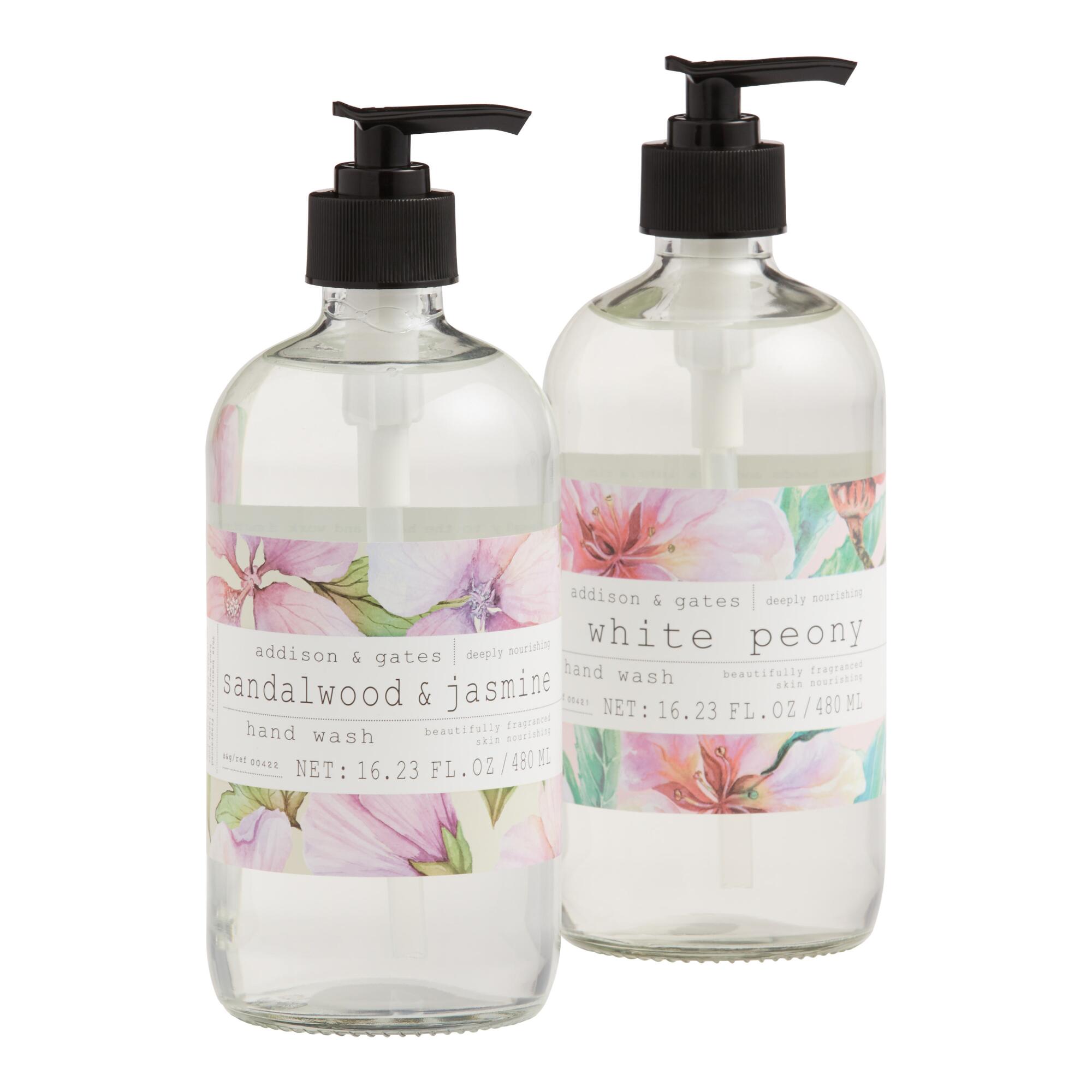 A&G Watercolor Flowers Liquid Hand Soap: Pink/Purple - Paper by World Market